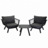Salotto alluminio riverside antracite con cuscini grigio 3pezzi