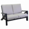 Salotto alluminio Miller 2 posti antracite con cuscini grigio chiaro 6 pezzi