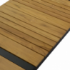 Salotto alluminio Idaho corda 3p antracite con cuscini grigio top tavolo legno