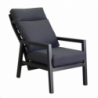 Salotto alluminio Frisco antracite con cuscini nero 4 pezzi