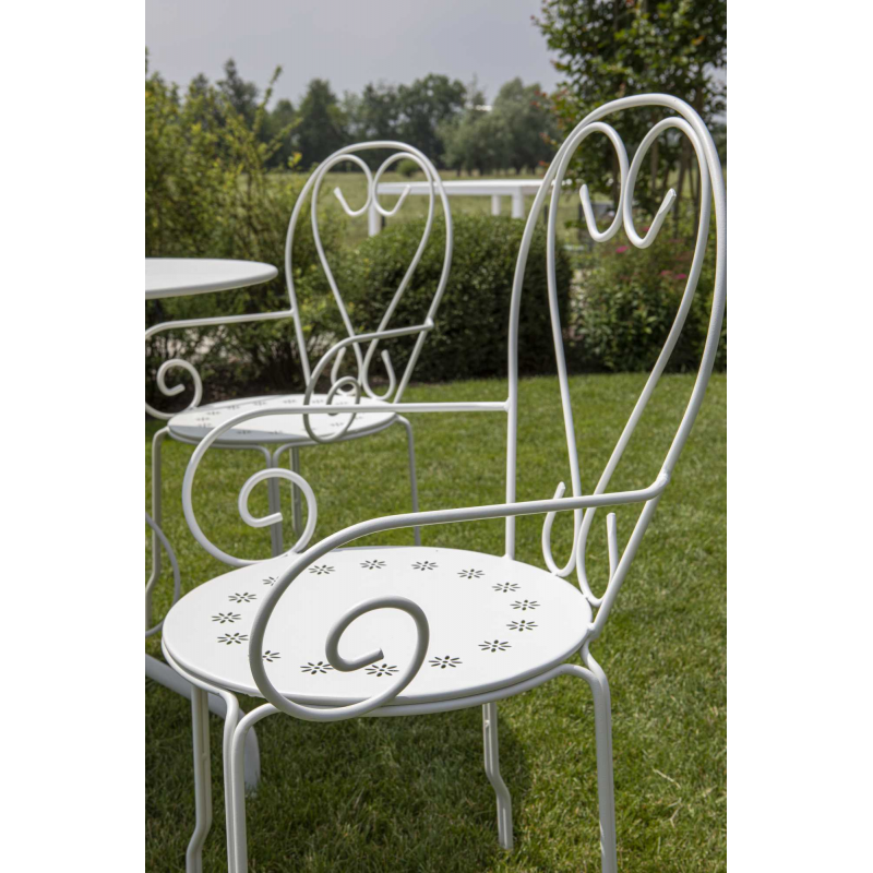 Poltrona metallo new old bianco crema cm49x48h43/59/90