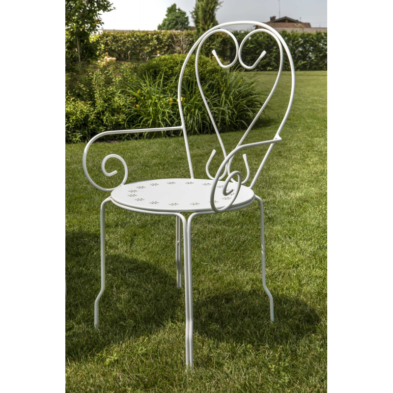 Poltrona metallo new old bianco crema cm49x48h43/59/90
