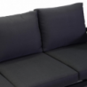 Salotto alluminio Idaho corda 2p antracite con cuscini grigio + top legno