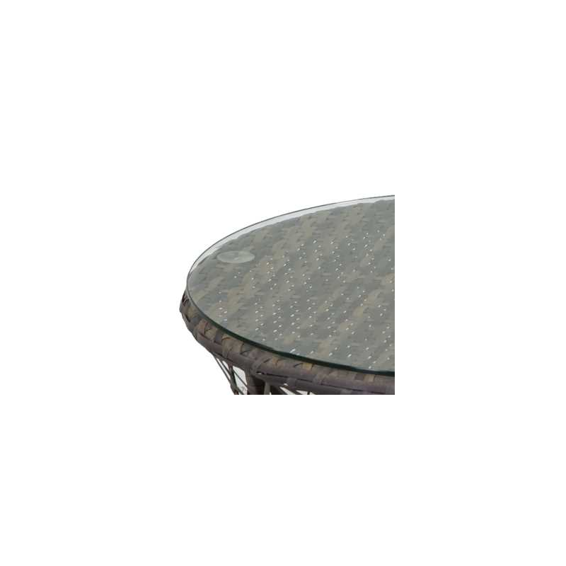 Poltrona alluminio polyrattan Baltimorapapasan con cuscino e tavolino