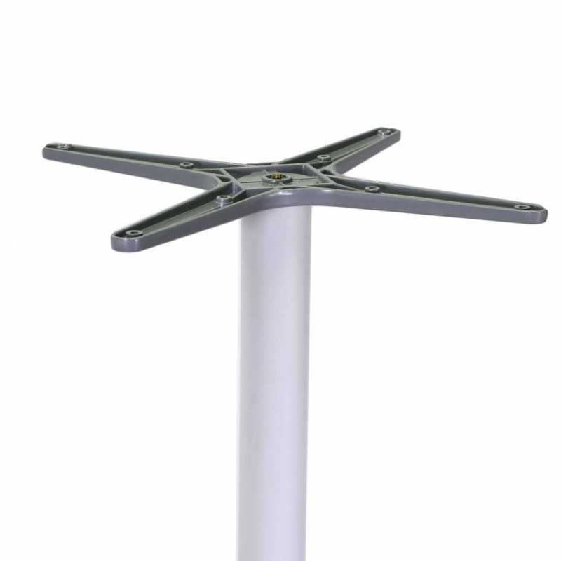 Base tavolo bar alluminio bianco quadrocm52x52h108