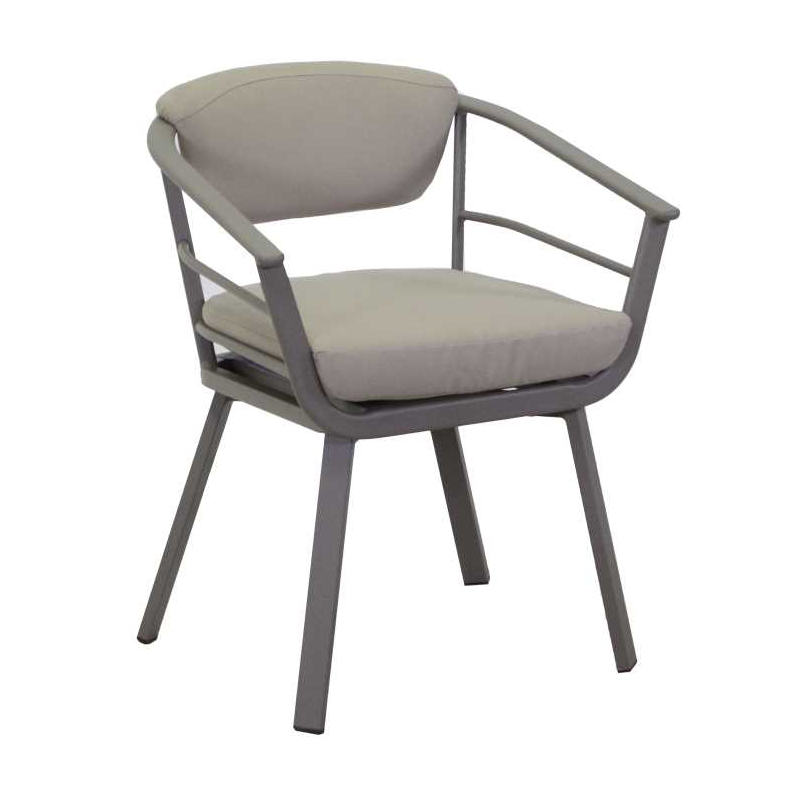 Poltrona alluminio Riverside tortora cm62x61h49/64/79