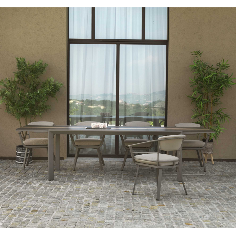 Tavolo alluminio allungabile Riverside tortora hpl cm200/300,5x104h76