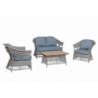Salotto alluminio rattan Jefferson grigio 2 posti