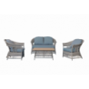 Salotto alluminio rattan Jefferson grigio 2 posti
