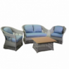 Salotto alluminio rattan Jefferson grigio 2 posti