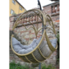 Dondolo pensile Morris supporto grigio cuscini grigio cm101x101h200