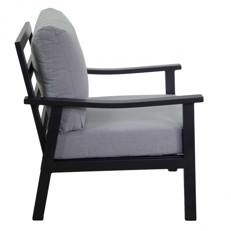 Salotto alluminio Shelton 3 posti antracite