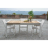 Tavolo alluminio Idaho Plus allungabilebianco top teak cm180/240x100h76