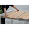 Tavolo alluminio Idaho Plus allungabilebianco top teak cm180/240x100h76