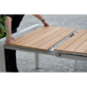 Tavolo alluminio Idaho Plus allungabilebianco top teak cm180/240x100h76
