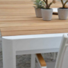 Tavolo alluminio Idaho Plus allungabilebianco top teak cm180/240x100h76