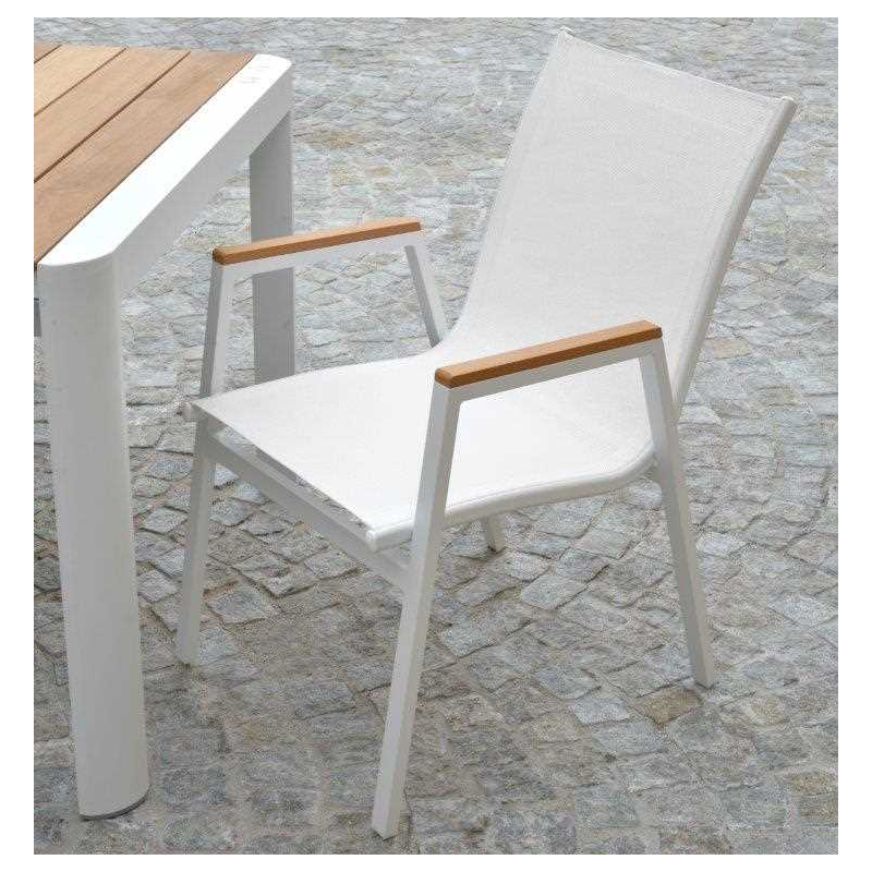 Poltrona alluminio Idaho Plus bianco cm53x65h43/62/87