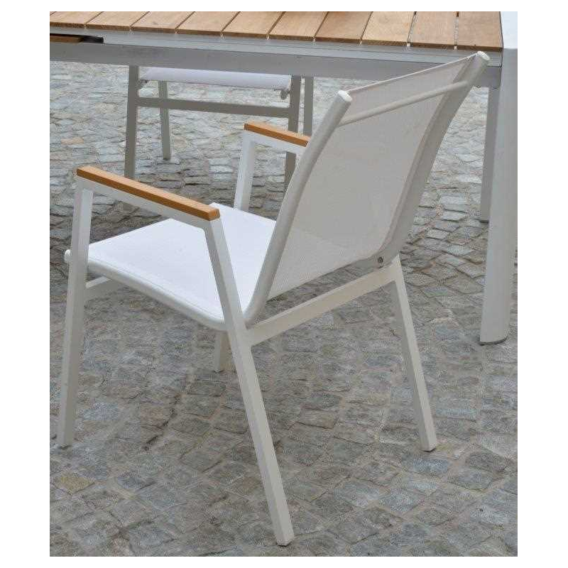 Poltrona alluminio Idaho Plus bianco cm53x65h43/62/87