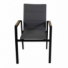 Poltrona alluminio textilene Riverside antracite (bracciolo in hpl) cm56x66h90