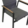 Poltrona alluminio textilene Riverside antracite (bracciolo in hpl) cm56x66h90