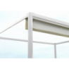 Gazebo pergola alluminio milwaukee bianco con telo elettrico m3x3h2,3