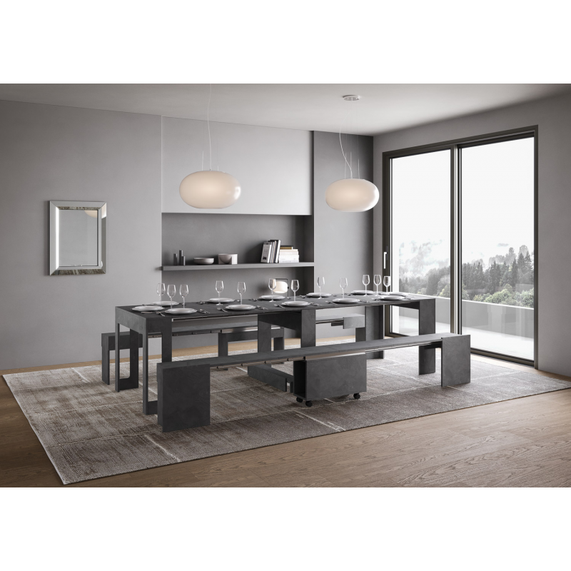 Consolle allungabile 90x42/302 Evolve con Panca inferiore e superiore 72x26/300