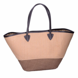 Zoom Borsa tessuto marrone cm 30h34x3