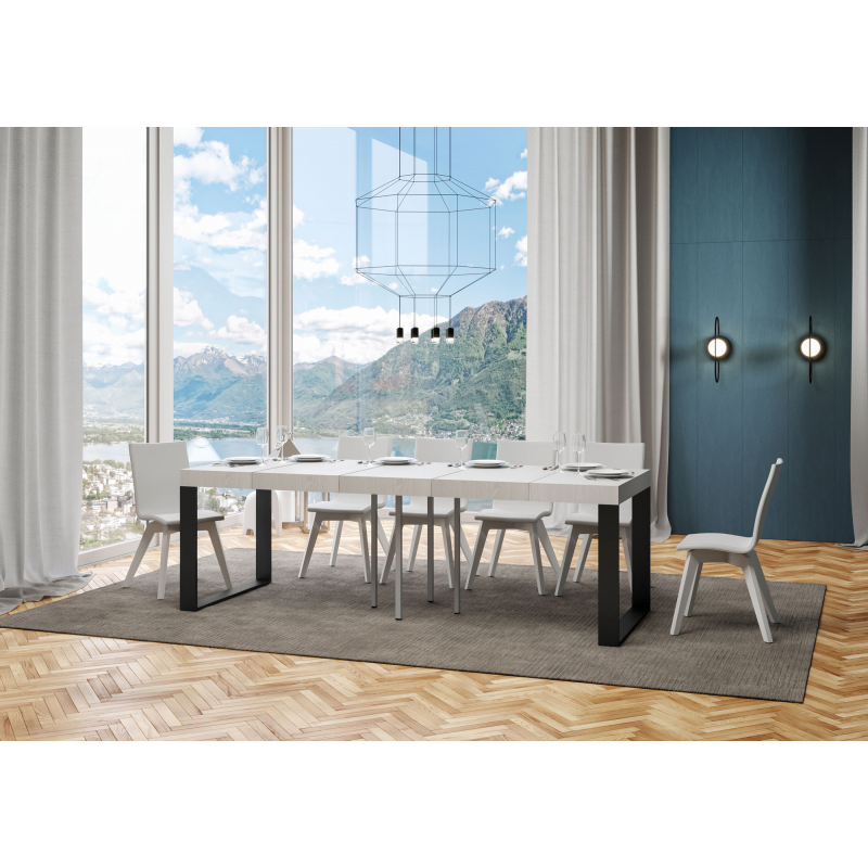 Tavolo allungabile 90x90/246 cm Tecno Premium telaio Antracite