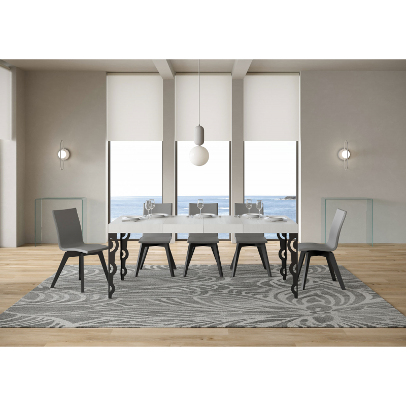Tavolo allungabile 90x120/224 cm Karamay Premium telaio Antracite