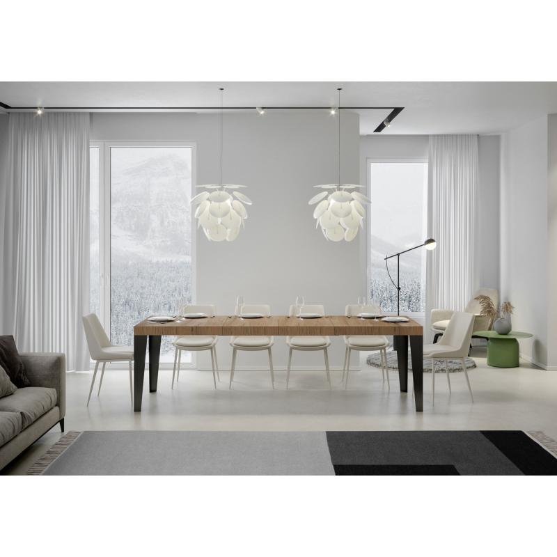 Tavolo allungabile 90x160/264 cm Flame Premium telaio Antracite