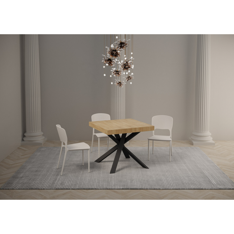 Tavolo allungabile 90x90/194 cm Clerk Premium - gambe Antracite