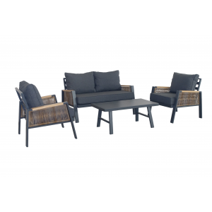 Zoom Set da giardino Malibu in rattan - 4 pezzi
