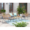 set da giardino Malaga in rattan - 4 pezzi