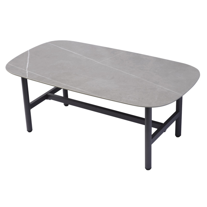 Salotto Almeria Alluminio Antracite Tavolino Gress Moia