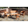 Salotto rattan mandolino miele 4 pezzi con cuscini