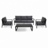 Salotto alluminio Manhattan antracite 3 posti