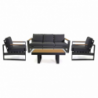 Salotto alluminio Blaine antracite 3 posti