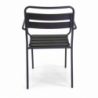 Poltrona metallo Loki antracite con polywood cm 56x60h45/64/86