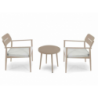 Poltrona alluminio Ibiza 2pz con tavolino tondo beige