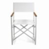 Poltrona regista Honolulu alluminio e textilene bianco cm 55x57h90