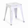 Sgabello ferro new bristol bianco antico cm 38x38h45