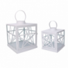 Lanterna metallo 1-2 bianca quadra cm 26x26h30/40