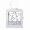 Lanterna metallo 1-2 bianca quadra cm 26x26h30/40