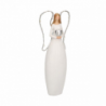 Angelo resina bianco con led e cuore cm 10x5h24