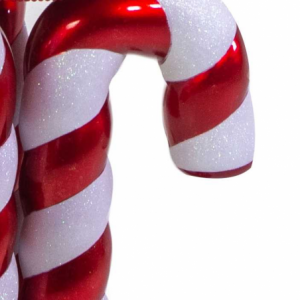 Zoom Statua plastica bastoncini di zucchero bianco e rosso cmh168