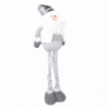 Babbo natale tessuto bianco con gambe telescopiche grigio cm 29x11h58/96