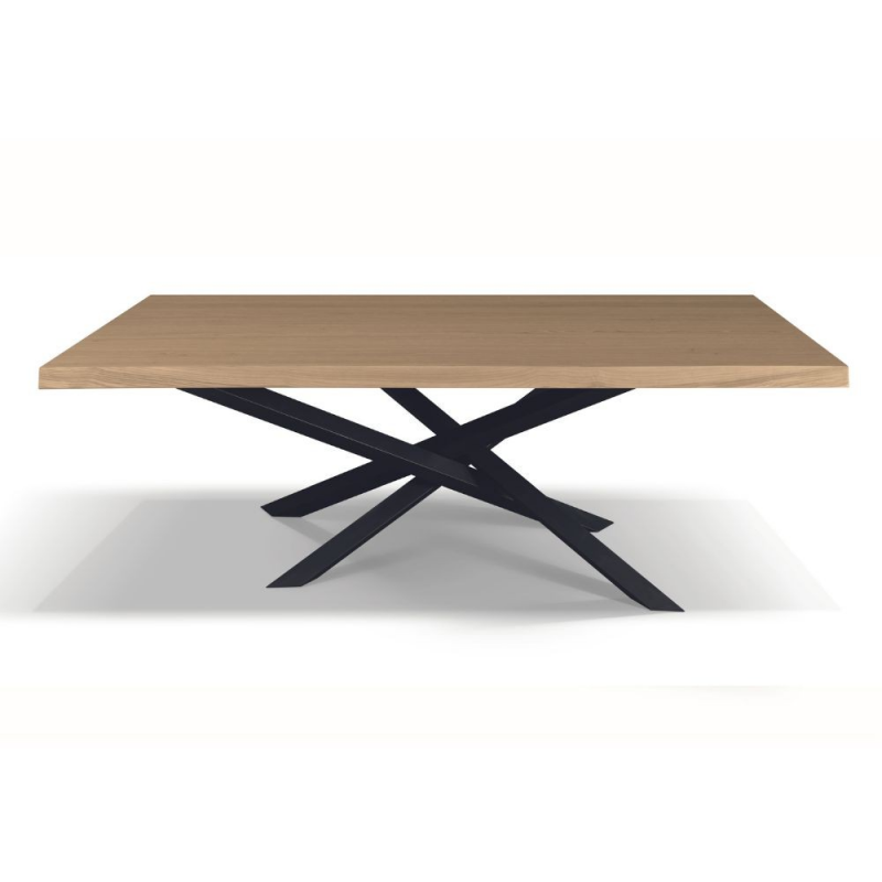 Tavolo Taranta piano legno rovere e struttura acciaio iron moderno