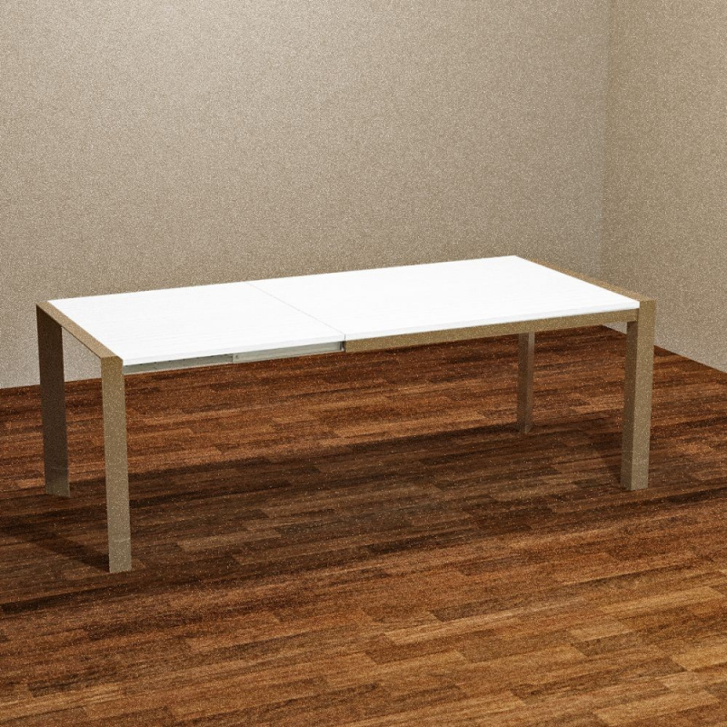Tavolo rettangolare allungabile Golia 130x80 tortora bianco larice