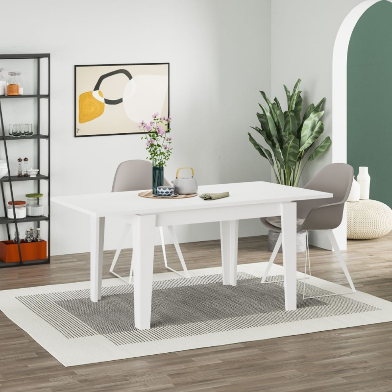 Tavolo allungabile Megaron bianco 120x80 cm moderno e pratico