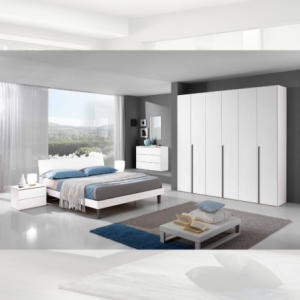 Zoom Letto singolo giroletto Manitoba bianco
